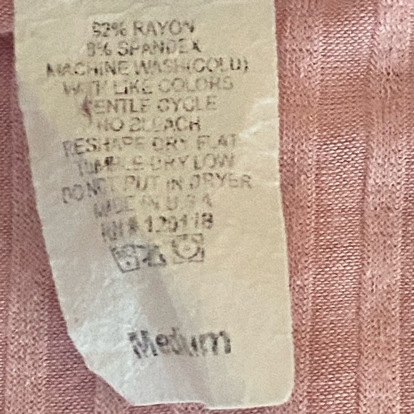 Supernova Pink Ribbed Open Long Vest Size M I-83 - Picture 8 of 11